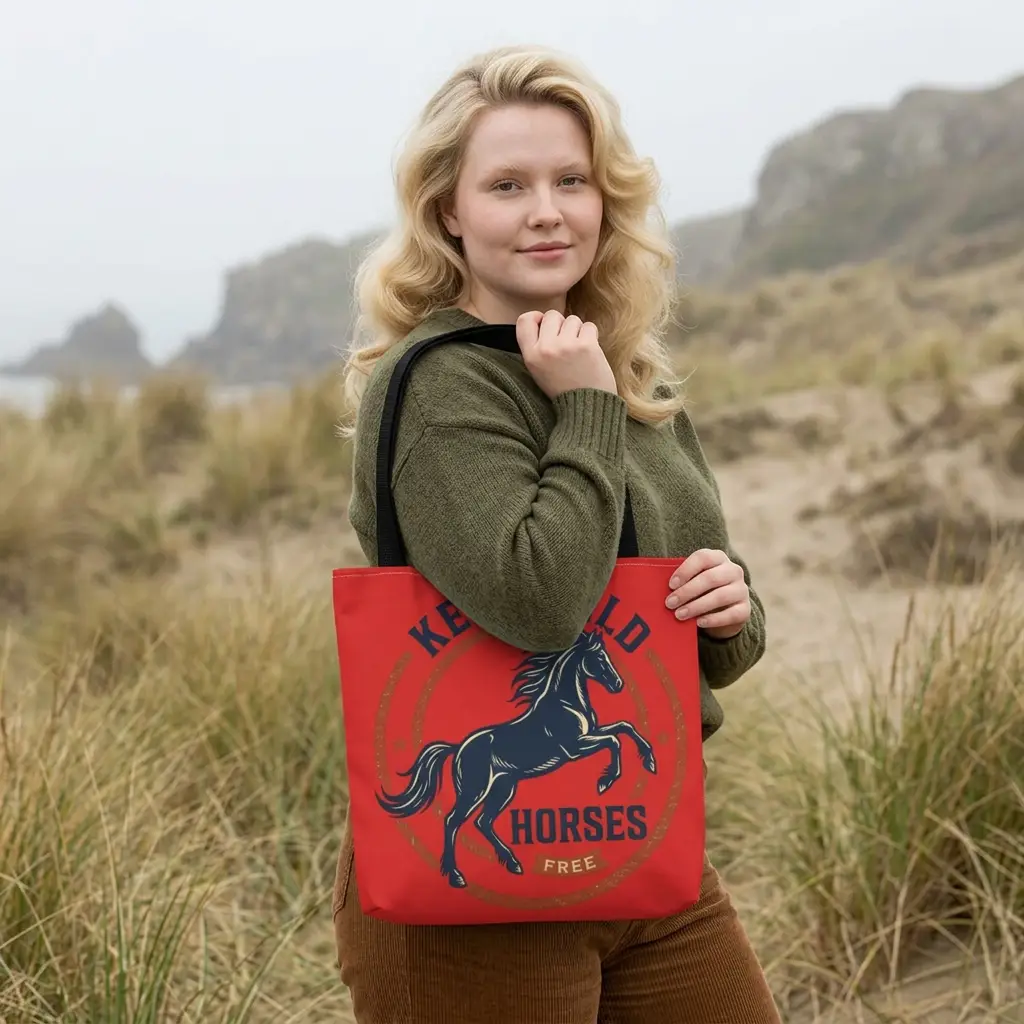 Keep Wild Horses Tote Bag — Vintage Free Spirit Horse Canvas Tote